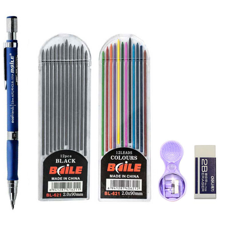 Staedtler Pencil Lumocolor - 2.0mm 샤프 펜슬 세트 초안 그리기,